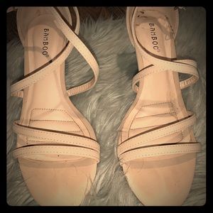 Soft pink strappy heels